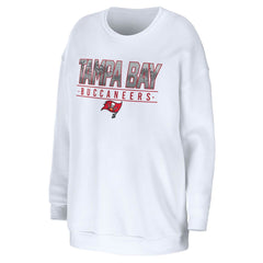 Tampa Bay Buccaneers WEAR by Erin Andrews Women's Domestic Pullover Sweatshirt White