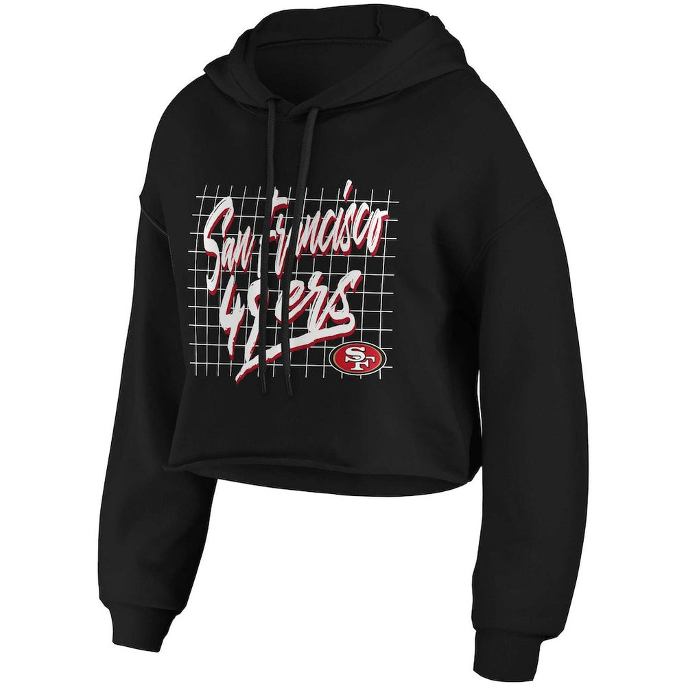 San Francisco 49ers WEAR by Erin Andrews Women's Domestic Cropped Pullover Hoodie Black