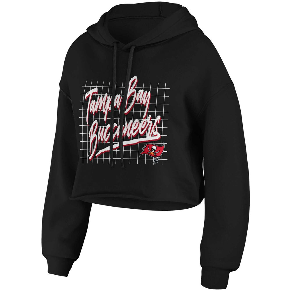 Tampa Bay Buccaneers WEAR by Erin Andrews Women's Domestic Cropped Pullover Hoodie Black