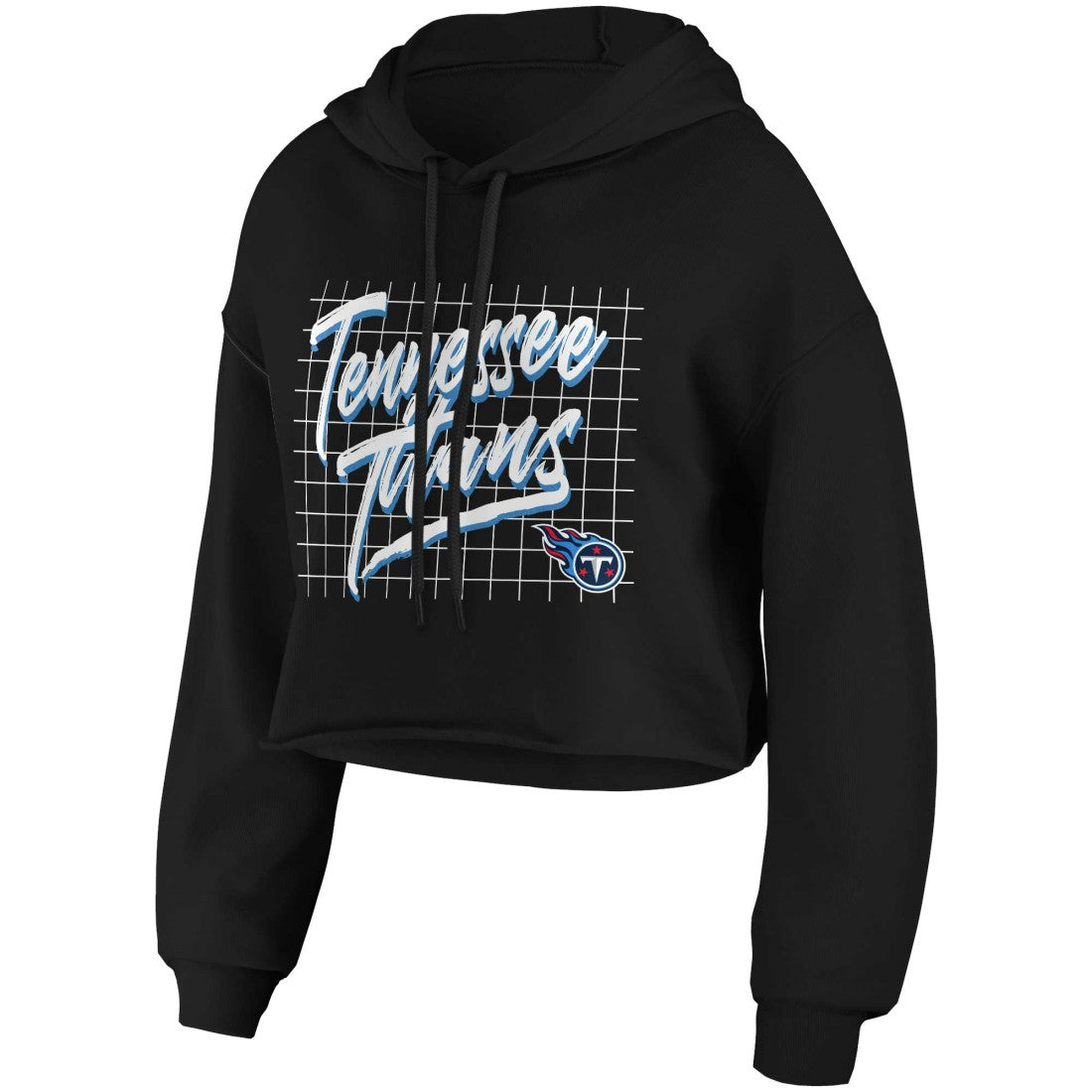 Tennessee Titans WEAR by Erin Andrews Women's Domestic Cropped Pullover Hoodie Black