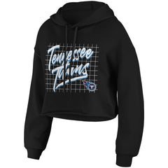 Tennessee Titans WEAR by Erin Andrews Women's Domestic Cropped Pullover Hoodie Black