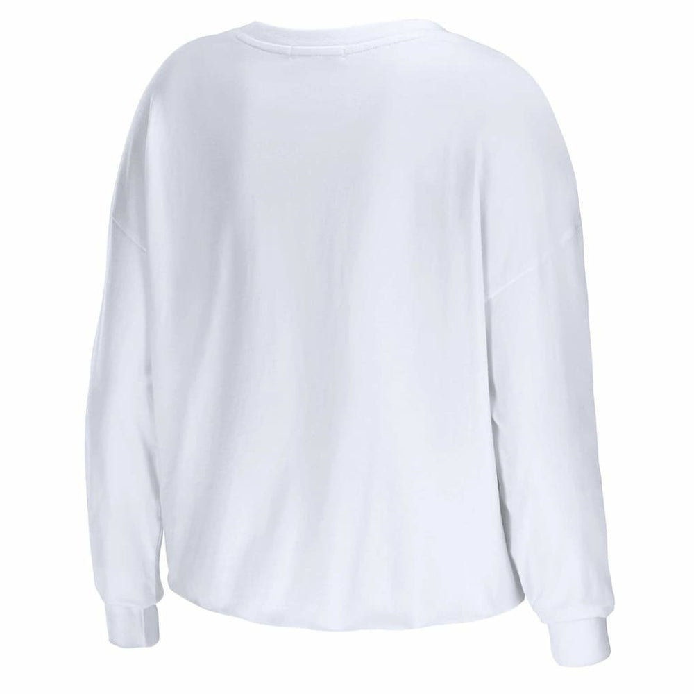 Arizona Cardinals WEAR by Erin Andrews Women's Domestic Cropped Long Sleeve T-Shirt White