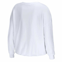 Arizona Cardinals WEAR by Erin Andrews Women's Domestic Cropped Long Sleeve T-Shirt White