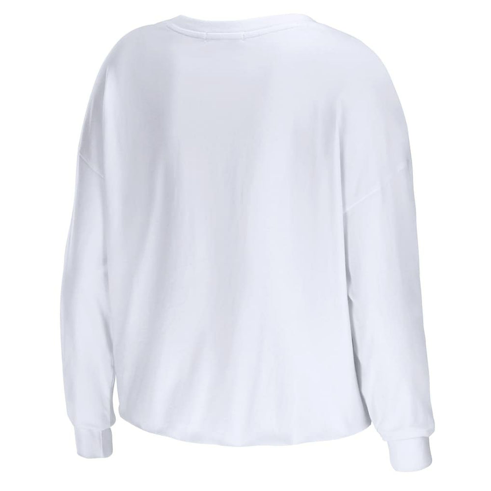 Los Angeles Rams WEAR by Erin Andrews Women's Domestic Cropped Long Sleeve T-Shirt White