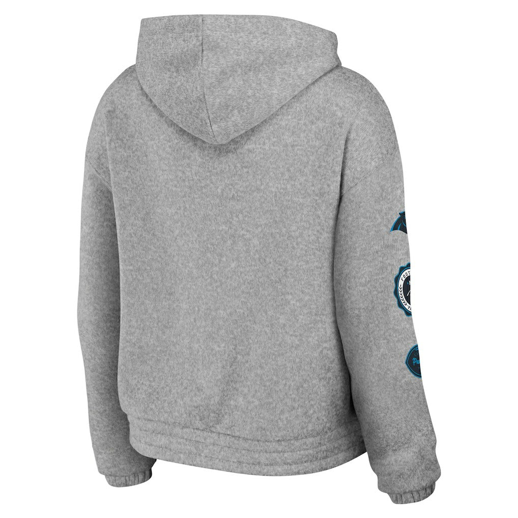 Carolina Panthers WEAR by Erin Andrews Women's Full-Zip Hoodie Heather Gray