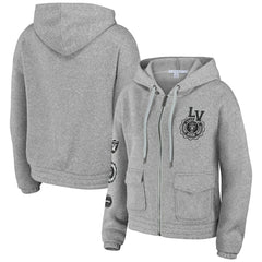 Las Vegas Raiders WEAR by Erin Andrews Women's Full-Zip Hoodie Heather Gray