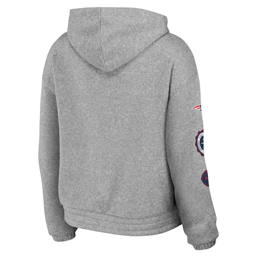 New England Patriots WEAR by Erin Andrews Women's Full-Zip Hoodie Heather Gray