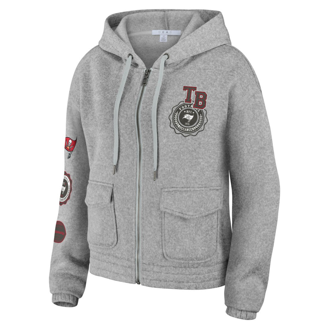 Tampa Bay Buccaneers WEAR by Erin Andrews Women's Full-Zip Hoodie Heather Gray