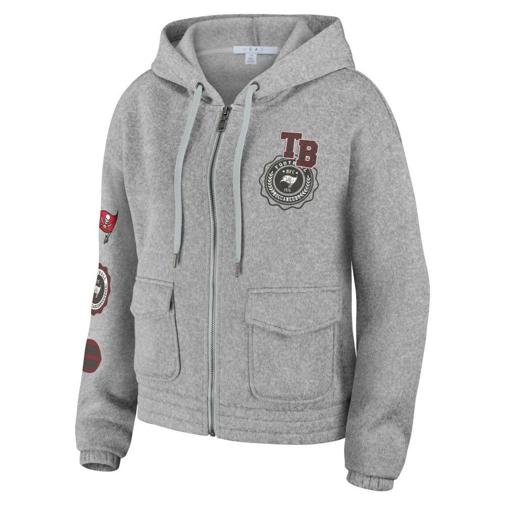 Tampa Bay Buccaneers WEAR by Erin Andrews Women's Full-Zip Hoodie Heather Gray