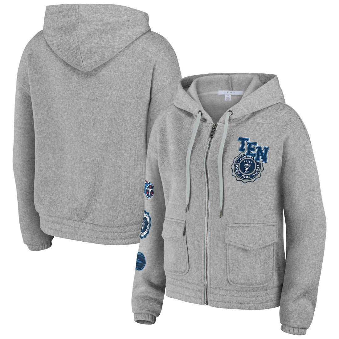 Tennessee Titans WEAR by Erin Andrews Women's Full-Zip Hoodie Heather Gray