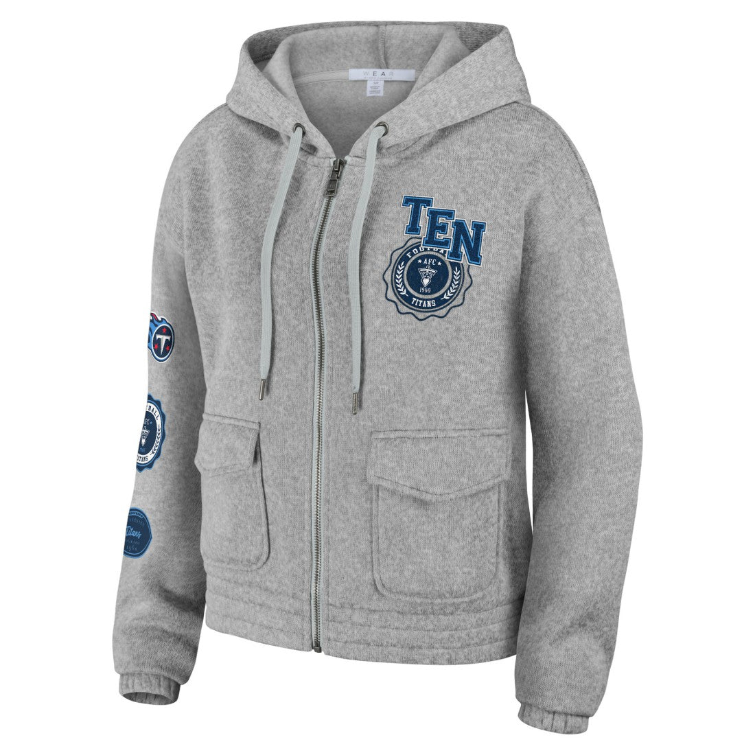Tennessee Titans WEAR by Erin Andrews Women's Full-Zip Hoodie Heather Gray