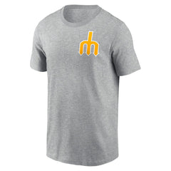 Seattle Mariners Nike Cooperstown Collection Large Logo 2-Hit T-Shirt - Heather Gray - Nike on Sale
