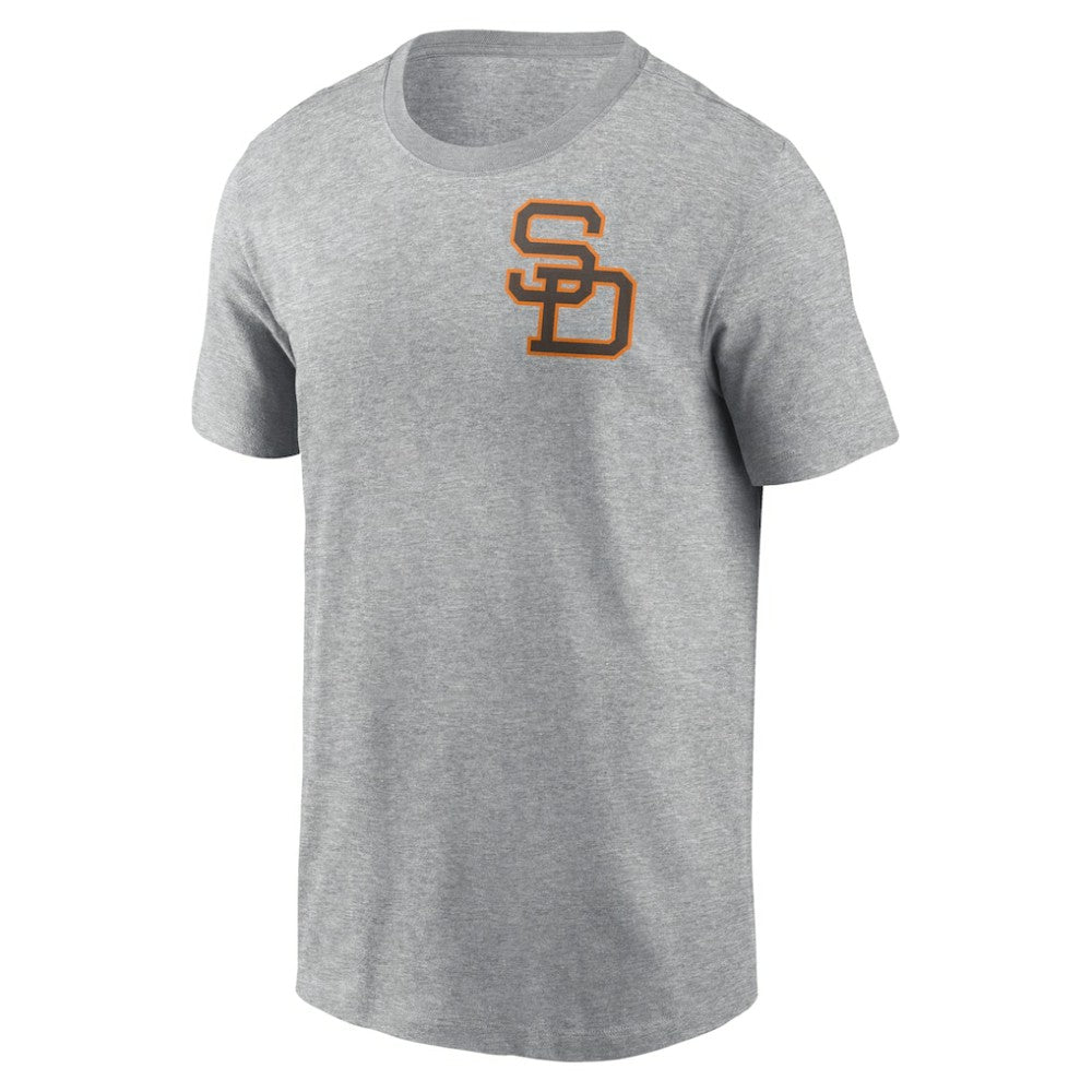 San Diego Padres Nike Cooperstown Collection Large Logo 2-Hit T-Shirt - Heather Gray - Nike on Sale