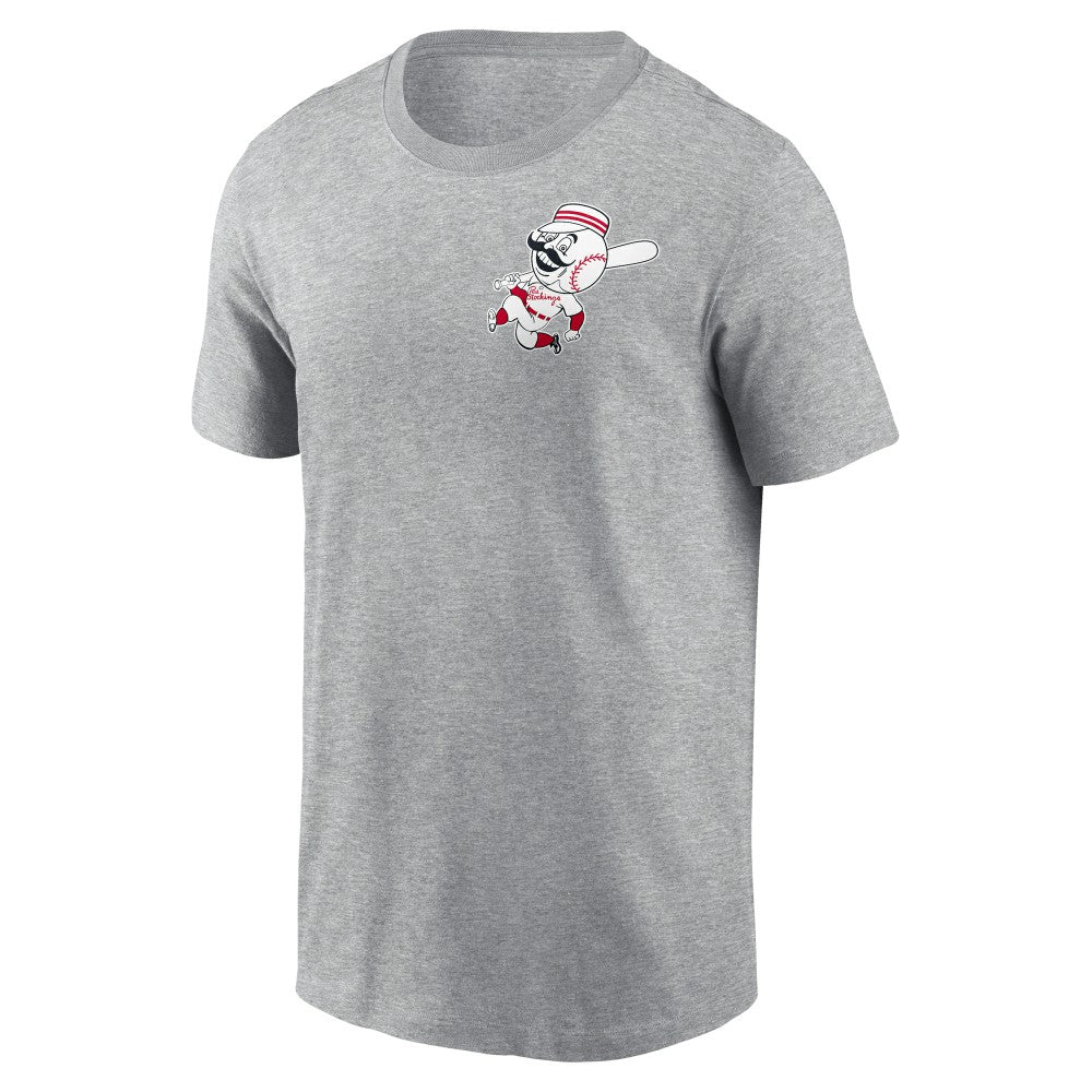 Cincinnati Reds Nike Cooperstown Collection Large Logo 2-Hit T-Shirt - Heather Gray - Nike Sale