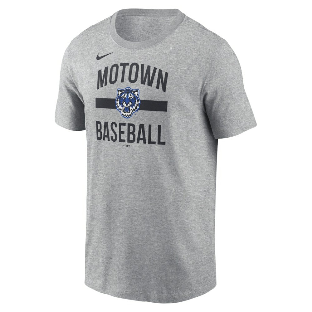 Detroit Tigers Nike City Connect Arched Team Phrase T-Shirt - Heather Gray - Nike Lifestyle