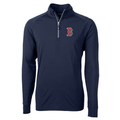 Boston Red Sox Cutter & Buck Adapt Eco Knit Stretch Recycled Quarter-Zip Pullover Top - Navy - MLB Online
