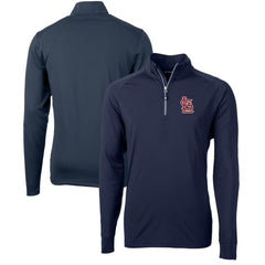 St. Louis Cardinals Cutter & Buck Adapt Eco Knit Stretch Recycled Quarter-Zip Pullover Top - Navy - MLB Sale