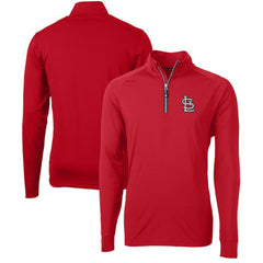 St. Louis Cardinals Cutter & Buck Adapt Eco Knit Stretch Recycled Quarter-Zip Pullover Top - Red - MLB Sale