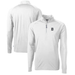Detroit Tigers Cutter & Buck Adapt Eco Knit Stretch Recycled Quarter-Zip Pullover Top - White - MLB Sale