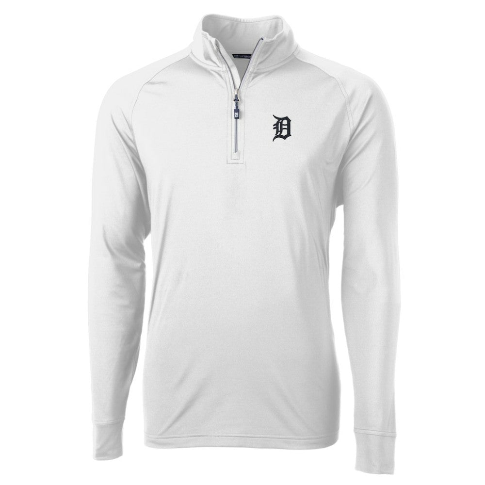 Detroit Tigers Cutter & Buck Adapt Eco Knit Stretch Recycled Quarter-Zip Pullover Top - White - MLB Sale