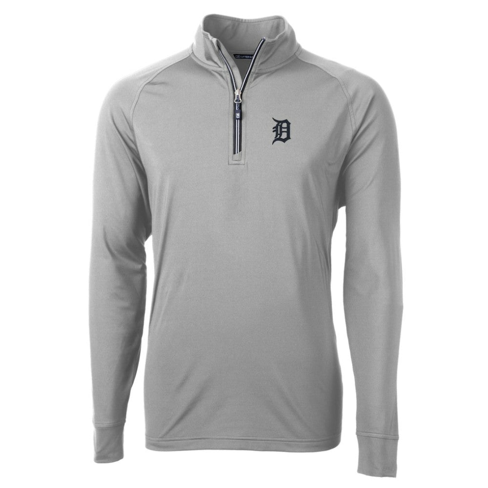 Detroit Tigers Cutter & Buck Adapt Eco Knit Stretch Recycled Quarter-Zip Pullover Top - Gray - MLB Online