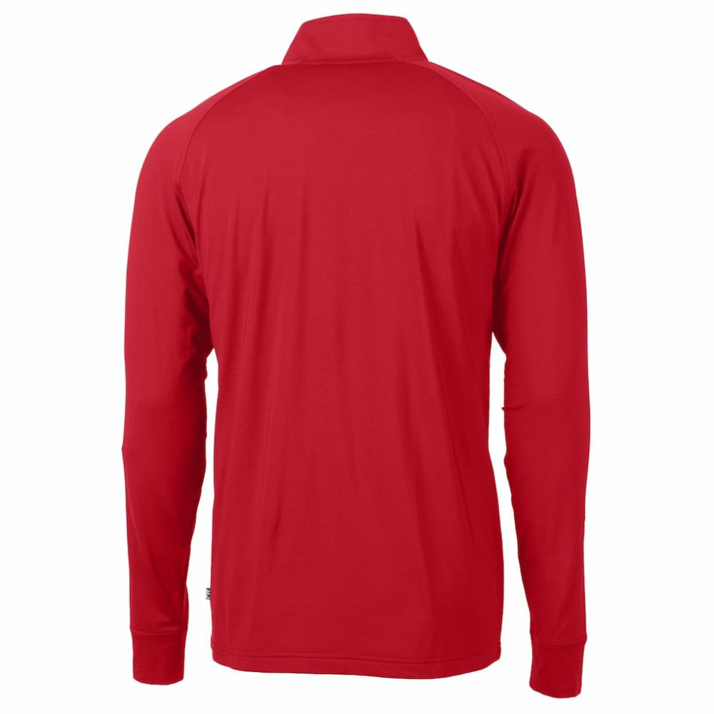 Philadelphia Phillies Cutter & Buck Adapt Eco Knit Stretch Recycled Quarter-Zip Pullover Top - Red - MLB Lifestyle