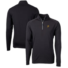 Pittsburgh Pirates Cutter & Buck Adapt Eco Knit Stretch Recycled Quarter-Zip Pullover Top - Black - MLB on Sale