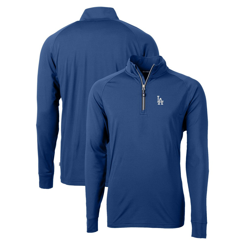 Los Angeles Dodgers Cutter & Buck Adapt Eco Knit Stretch Recycled Quarter-Zip Pullover Top - Royal - MLB Discount