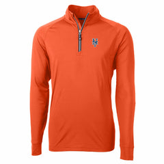New York Mets Cutter & Buck Adapt Eco Knit Stretch Recycled Quarter-Zip Pullover Top - Orange - MLB Online
