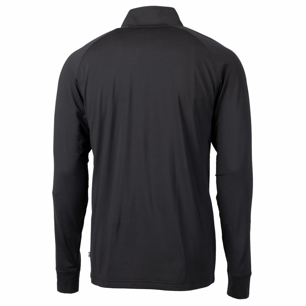 Cincinnati Reds Cutter & Buck Adapt Eco Knit Stretch Recycled Quarter-Zip Pullover Top - Black - MLB Lifestyle