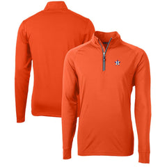 Houston Astros Cutter & Buck Adapt Eco Knit Stretch Recycled Quarter-Zip Pullover Top - Orange - MLB Sale