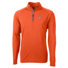 Houston Astros Cutter & Buck Adapt Eco Knit Stretch Recycled Quarter-Zip Pullover Top - Orange - MLB Sale