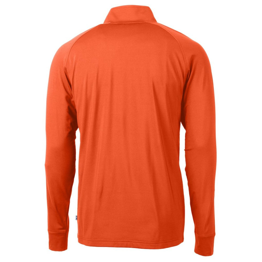 Houston Astros Cutter & Buck Adapt Eco Knit Stretch Recycled Quarter-Zip Pullover Top - Orange - MLB Sale