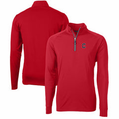 Cleveland Guardians Cutter & Buck Adapt Eco Knit Stretch Recycled Quarter-Zip Pullover Top - Red - MLB Discount