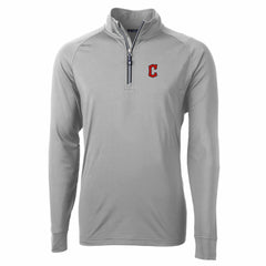 Cleveland Guardians Cutter & Buck Adapt Eco Knit Stretch Recycled Quarter-Zip Pullover Top - Gray - MLB on Sale