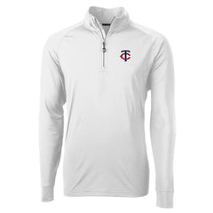 Minnesota Twins Cutter & Buck Adapt Eco Knit Stretch Recycled Quarter-Zip Pullover Top - White - MLB Lifestyle