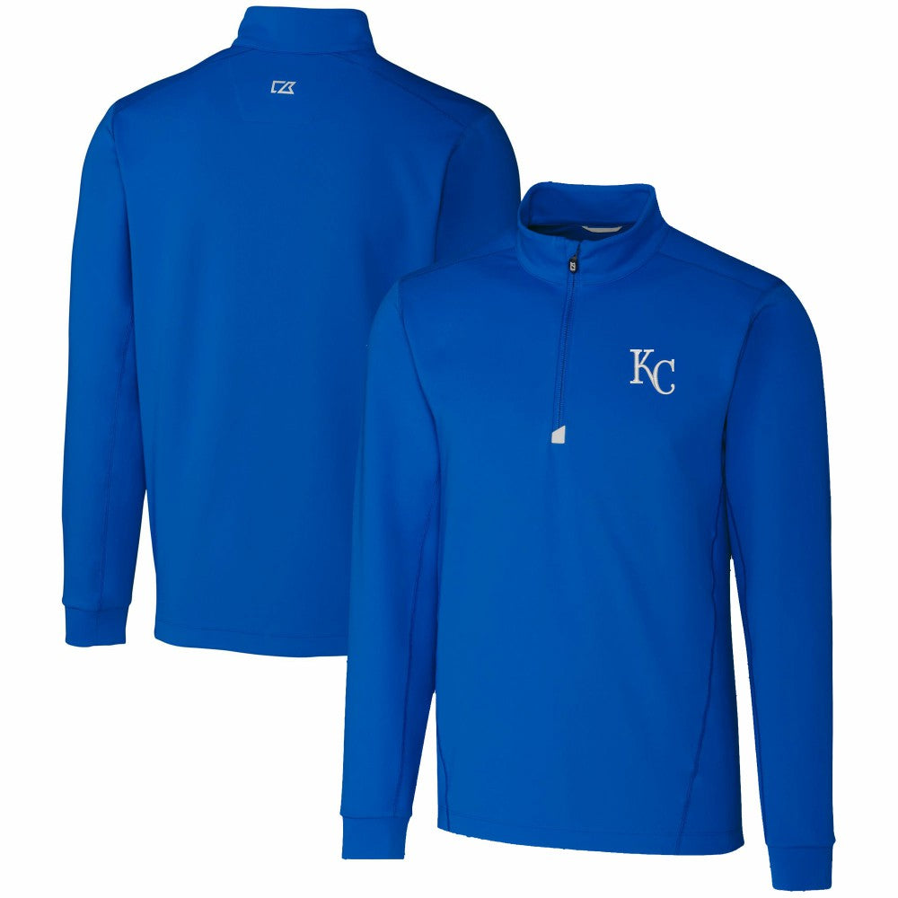 Kansas City Royals Cutter & Buck Traverse Stretch Quarter-Zip Pullover Top - Royal - MLB Discount