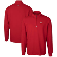 Philadelphia Phillies Cutter & Buck Traverse Stretch Quarter-Zip Pullover Top - Red - MLB Online