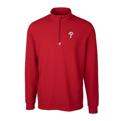Philadelphia Phillies Cutter & Buck Traverse Stretch Quarter-Zip Pullover Top - Red - MLB Online