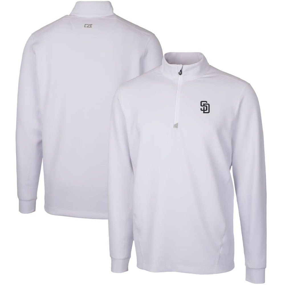 San Diego Padres Cutter & Buck Traverse Stretch Quarter-Zip Pullover Top - White - MLB on Sale