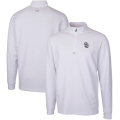 San Diego Padres Cutter & Buck Traverse Stretch Quarter-Zip Pullover Top - White - MLB on Sale