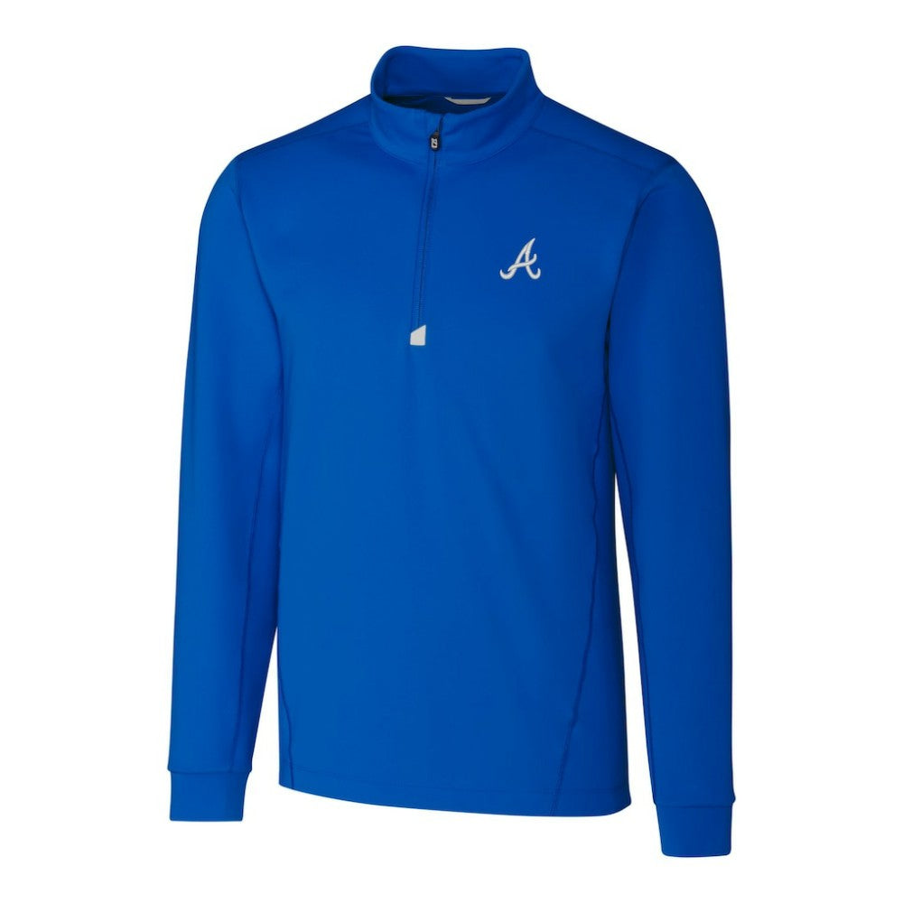 Atlanta Braves Cutter & Buck Traverse Stretch Quarter-Zip Pullover Top - Blue - MLB Discount