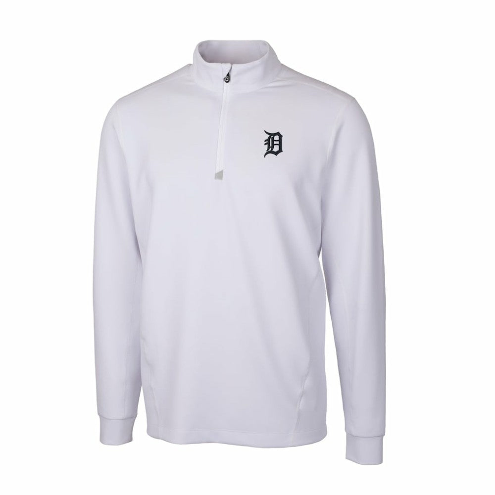 Detroit Tigers Cutter & Buck Traverse Stretch Quarter-Zip Pullover Top - White - MLB Discount