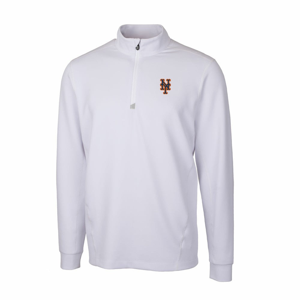 New York Mets Cutter & Buck Traverse Stretch Quarter-Zip Pullover Top - White - MLB Online
