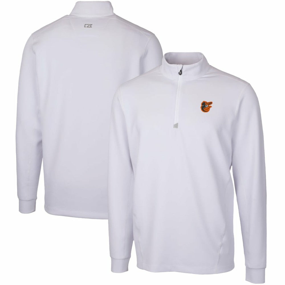 Baltimore Orioles Cutter & Buck Traverse Stretch Quarter-Zip Pullover Top - White - MLB Discount