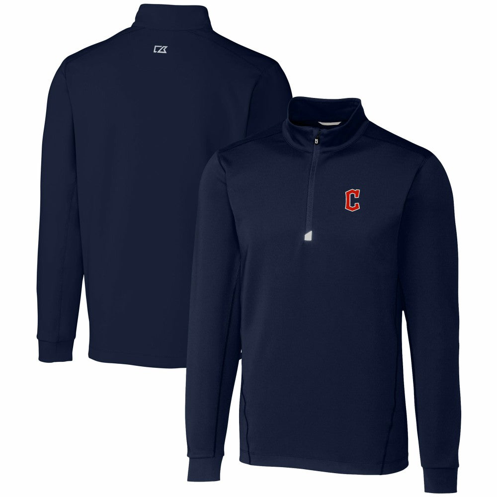 Cleveland Guardians Cutter & Buck Traverse Stretch Quarter-Zip Pullover Top - Navy - MLB Online