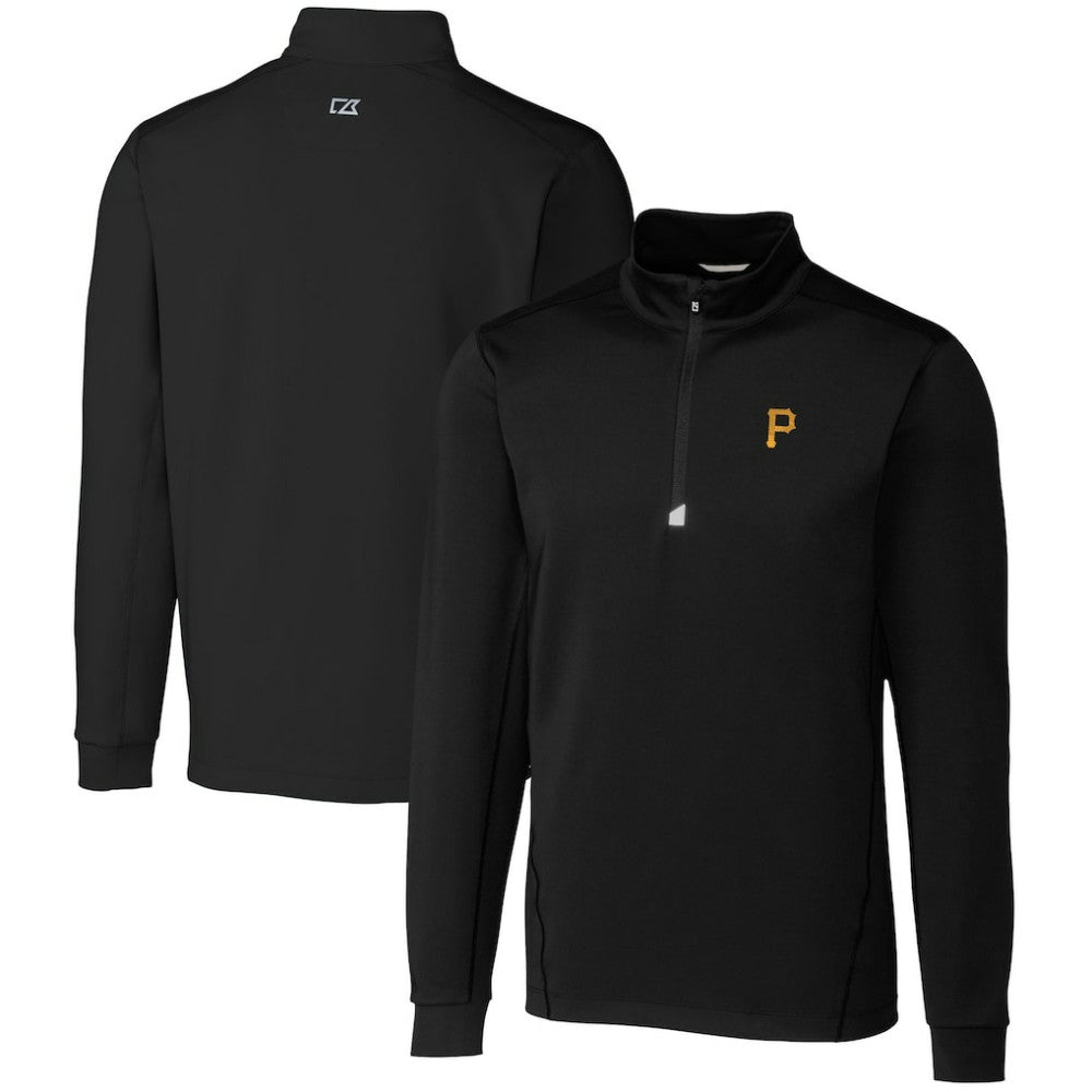 Pittsburgh Pirates Cutter & Buck Traverse Stretch Quarter-Zip Pullover Top - Black - MLB Online