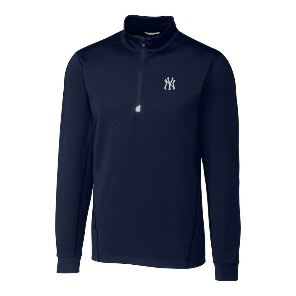 New York Yankees Cutter & Buck Traverse Stretch Quarter-Zip Pullover Top - Navy - MLB Discount