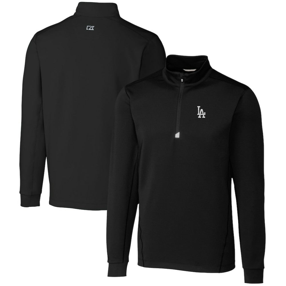 Los Angeles Dodgers Cutter & Buck Traverse Stretch Quarter-Zip Pullover Top - Black - MLB Online