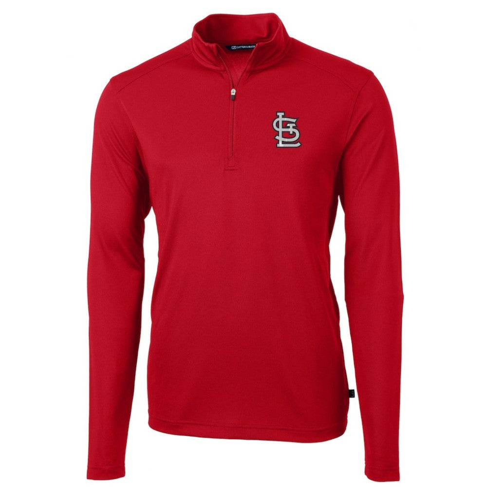St. Louis Cardinals Cutter & Buck Virtue Eco Pique Recycled Quarter-Zip Pullover Top - Red - MLB Lifestyle